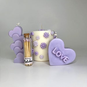 Candle Gift Set Colorful Candles Pillar Candles Heart Shaped Candle 100% Soy Wax Candles image 6