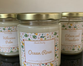 Vela perfumada de soya / Vela de aromaterapia / Aceite esencial / Vertido a mano / Mecha de larga duración / Eliminación de olores