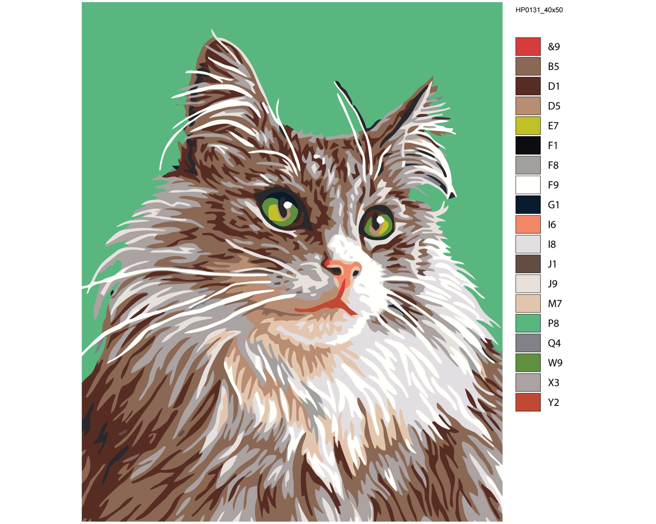 Lindo gato pintura por números animal pintura por números KIT Etsy