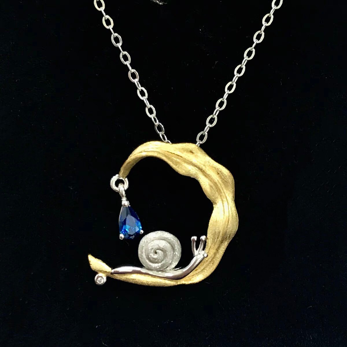 Unique sterling silver snail pendant Snail Necklace Cute Etsy