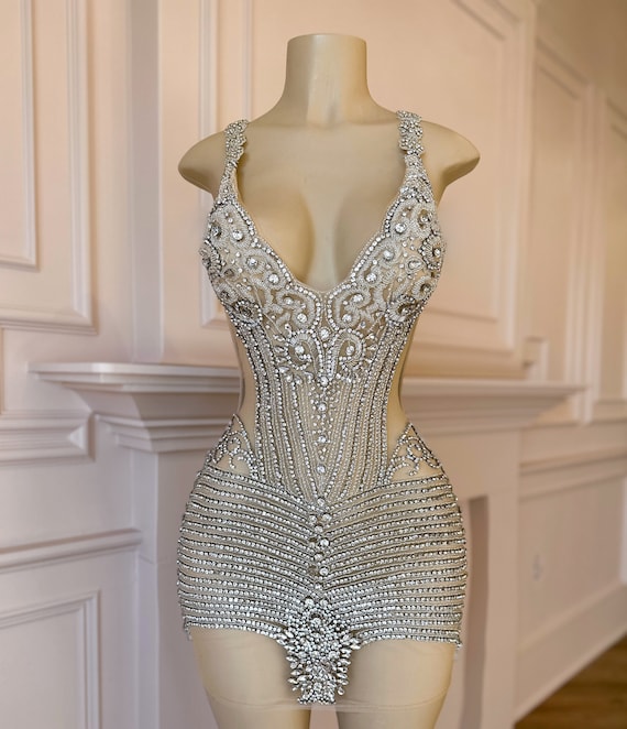 Sexy rhinestone dress 2025