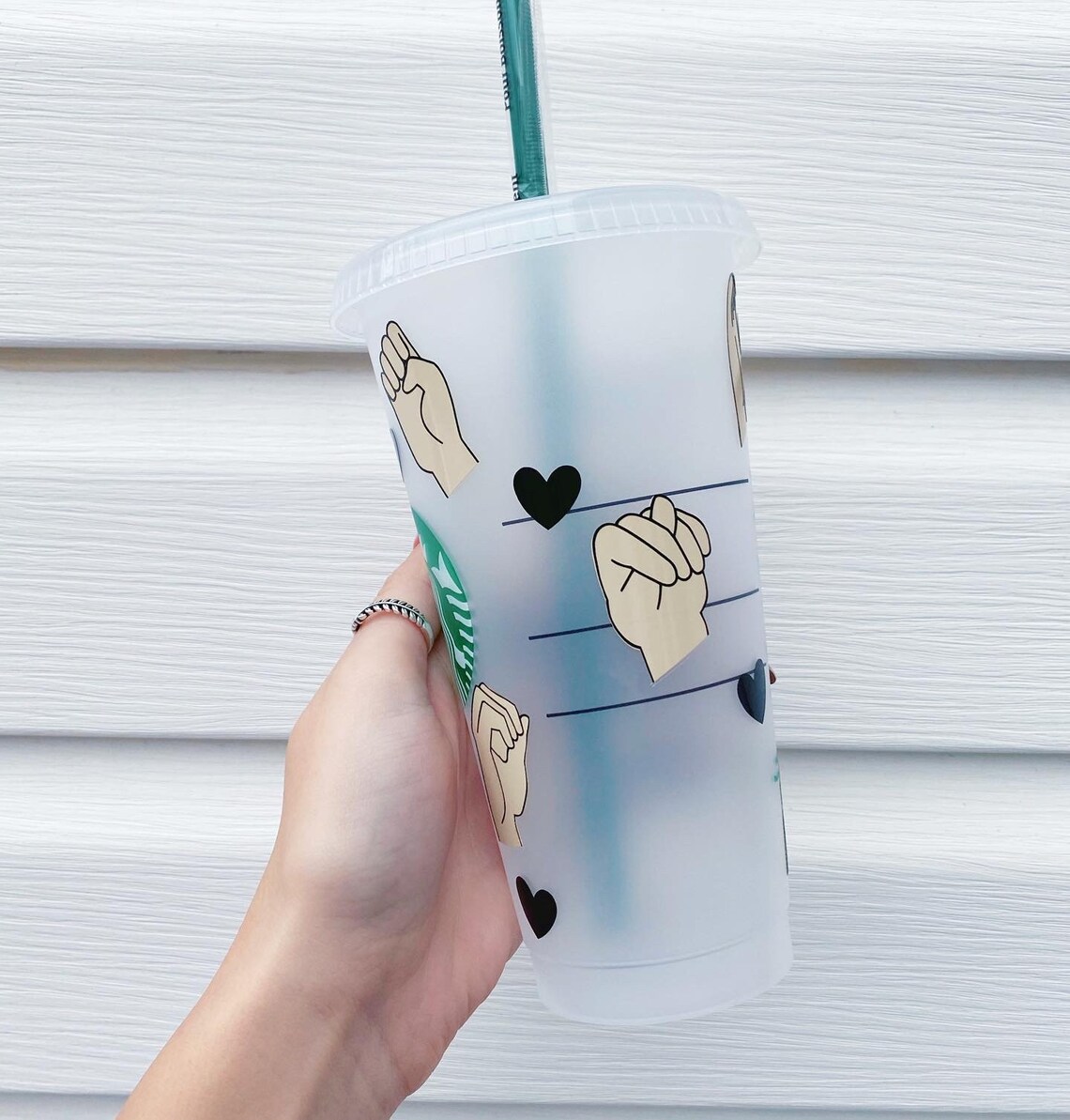 ASL Starbucks Cold Cup Sign Language Speech Talk Etsy