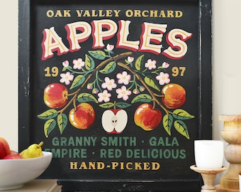 Personalized Apple Orchard Sign, Apple Picking Sign, Fall Farm Stand Sign, Farm Fresh Apples, Fall Cottage Core Decor, Fall Vintage Signs