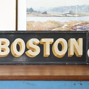 Boston Wall Art, Antique Boston Wood Sign, Boston Home Gift, Primitive Massachusetts Sign, Massachusetts Gifts, Boston MA Decor