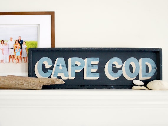 Cape Cod Sign Cape Cod Wall Art Beach House Sign Coastal | Etsy