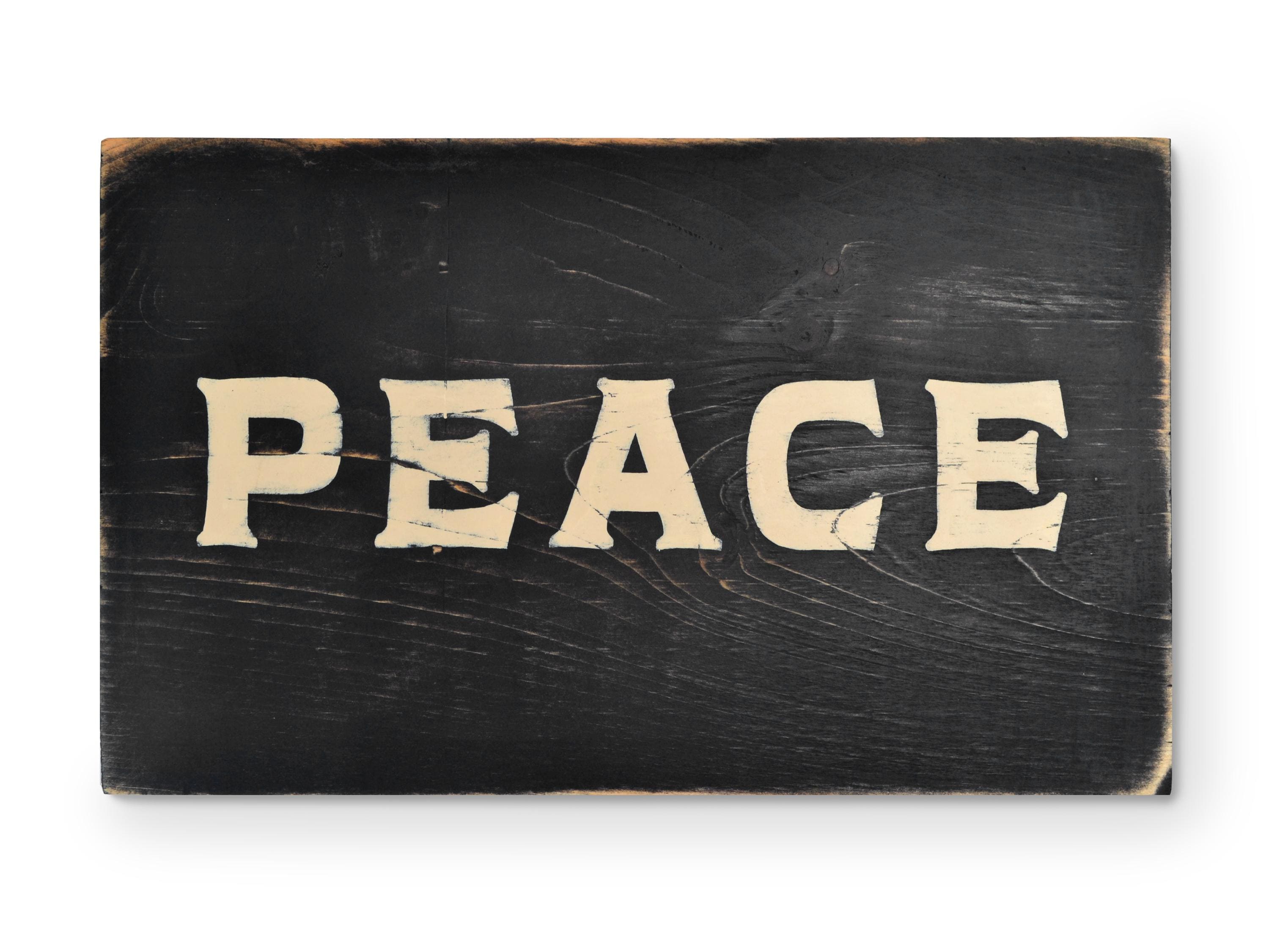 Peace Sign Neutral Christmas Peace Sign, Neutral Holiday Wall Art, Modern Farmhouse ...