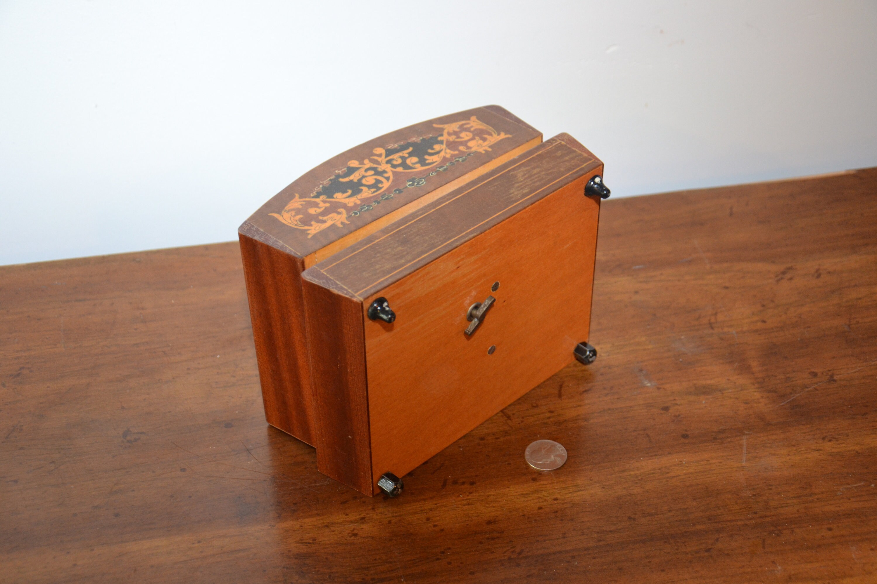 Antique Italian Wood Inlay Music Box Cigarette Holder w/ Etsy