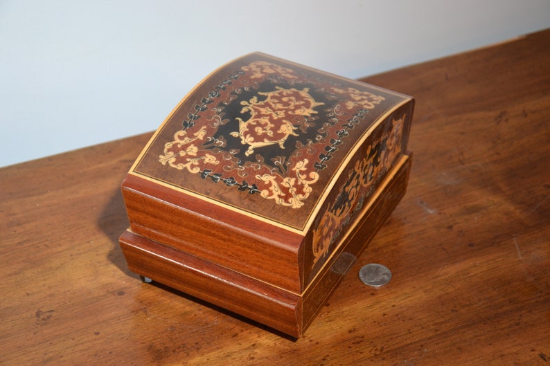 Antique Italian Wood Inlay Music Box Cigarette Holder w/ Etsy