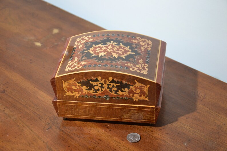 Antique Italian Wood Inlay Music Box Cigarette Holder w/ Etsy