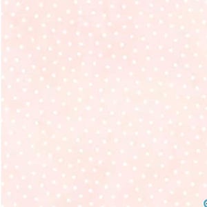 Little Lambies Peach Flannel with White Polka Dots Fabric from Maywood Studio