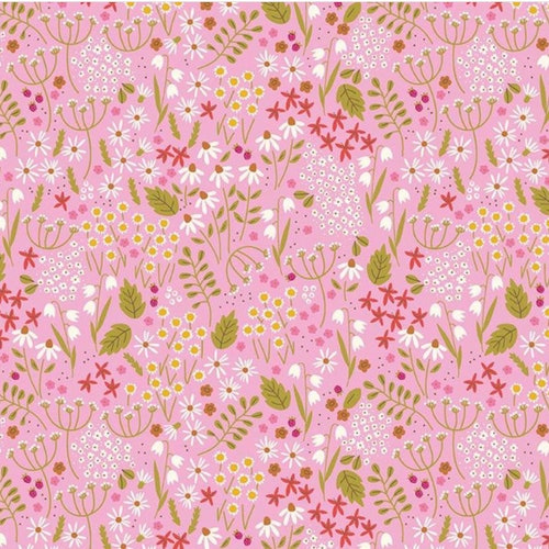 Pink and White Floral Fabric From Riley Blake Etsy