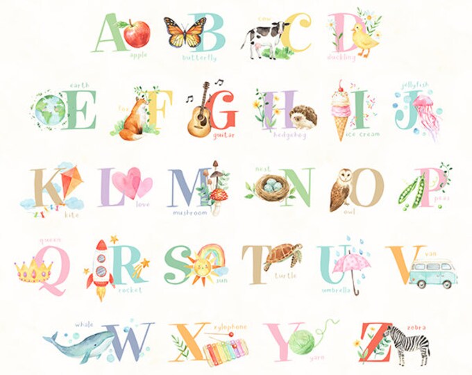 Love in Learning Alphabet Panel With Ivory Background by Hoffman ...