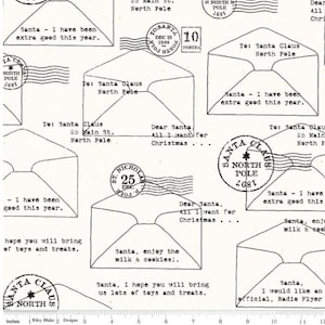 Nicholas Letters to Santa on White by Riley Blake Designs