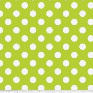 Apple Green and White Medium Polka Dot Fabric from Riley Blake