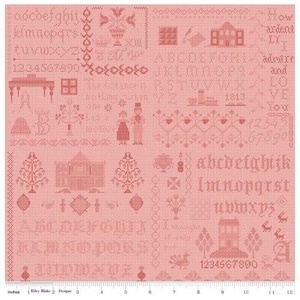 Pride & Prejudice Meryton Fabric Collection - Coral Sampler - Riley Blake Designs
