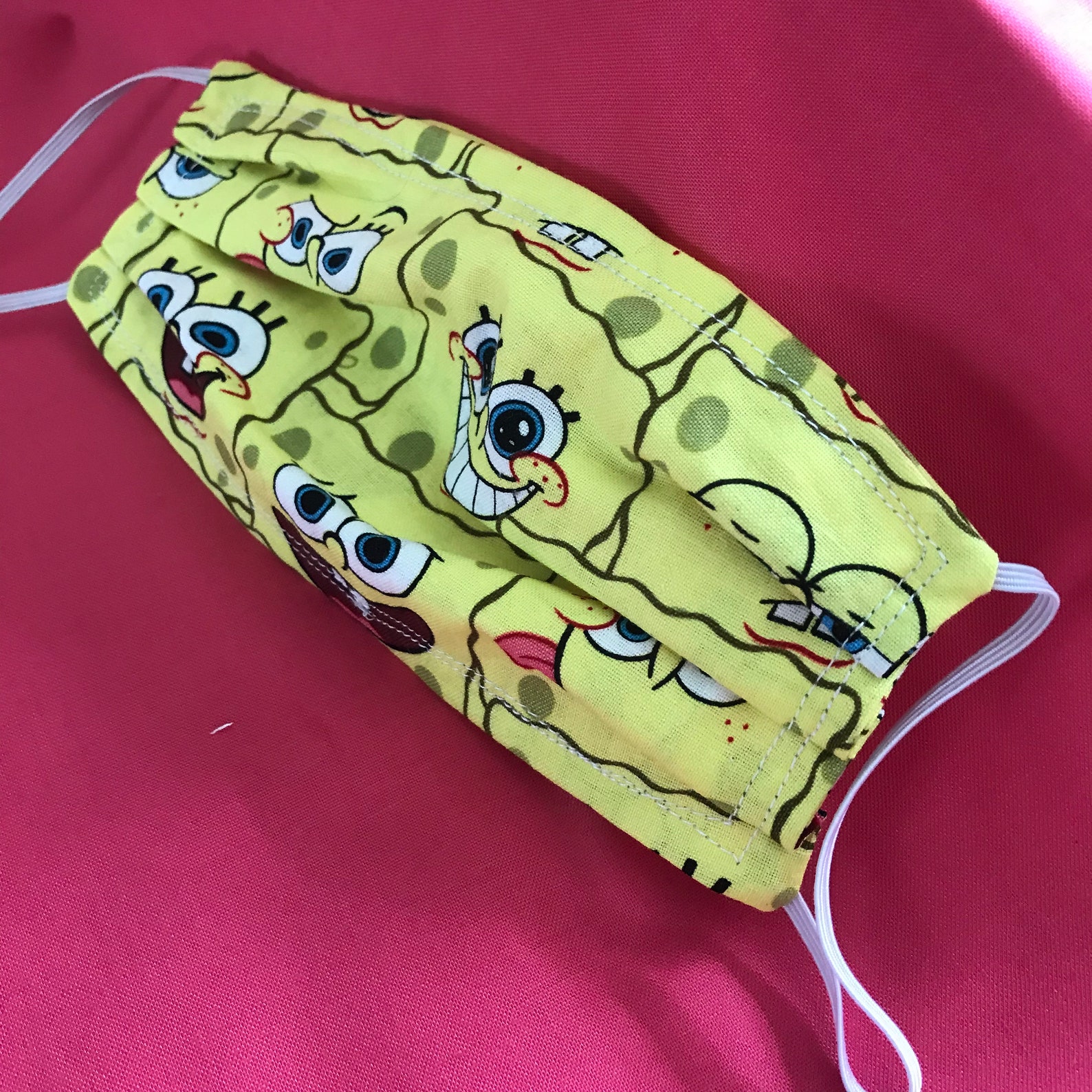 Máscara Bob Esponja del Niño 100 algodón con elástico Etsy