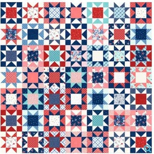 Multi Star Quilt Cheater Print Fabric