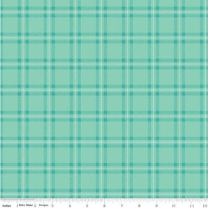 Glamp Teal Plaid Flannel - Riley Blake Designs
