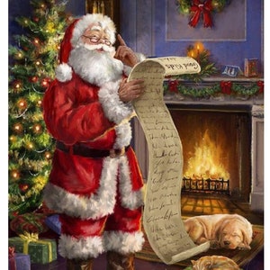 Christmas Time is Here &quot;Naughty & Nice&quot; Fabric Panel- Riley Blake Designs