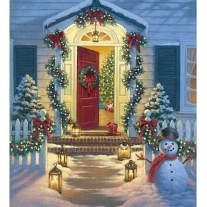 Christmas Time is Here Christmas Front Door Fabric Panel by Riley Blake Designs