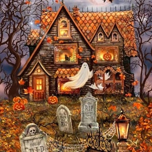 Haunted Halloween Fabric Panel