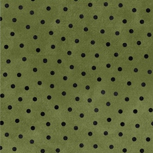 Green with Black Polka Dots Flannel Woolies by Maywood Designs