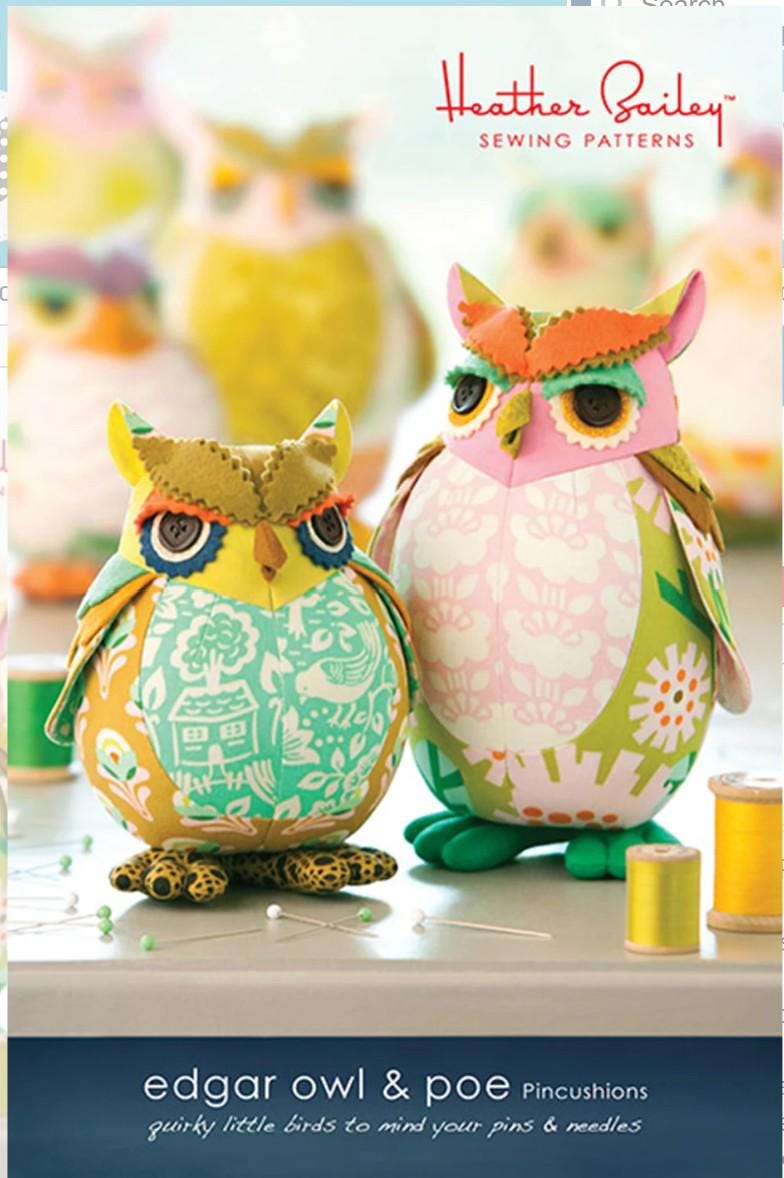 Edgar Owl & Poe Pincushion Patterns