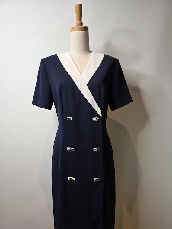 double breasted short sleeve dress Black Blazer Mini Dress
