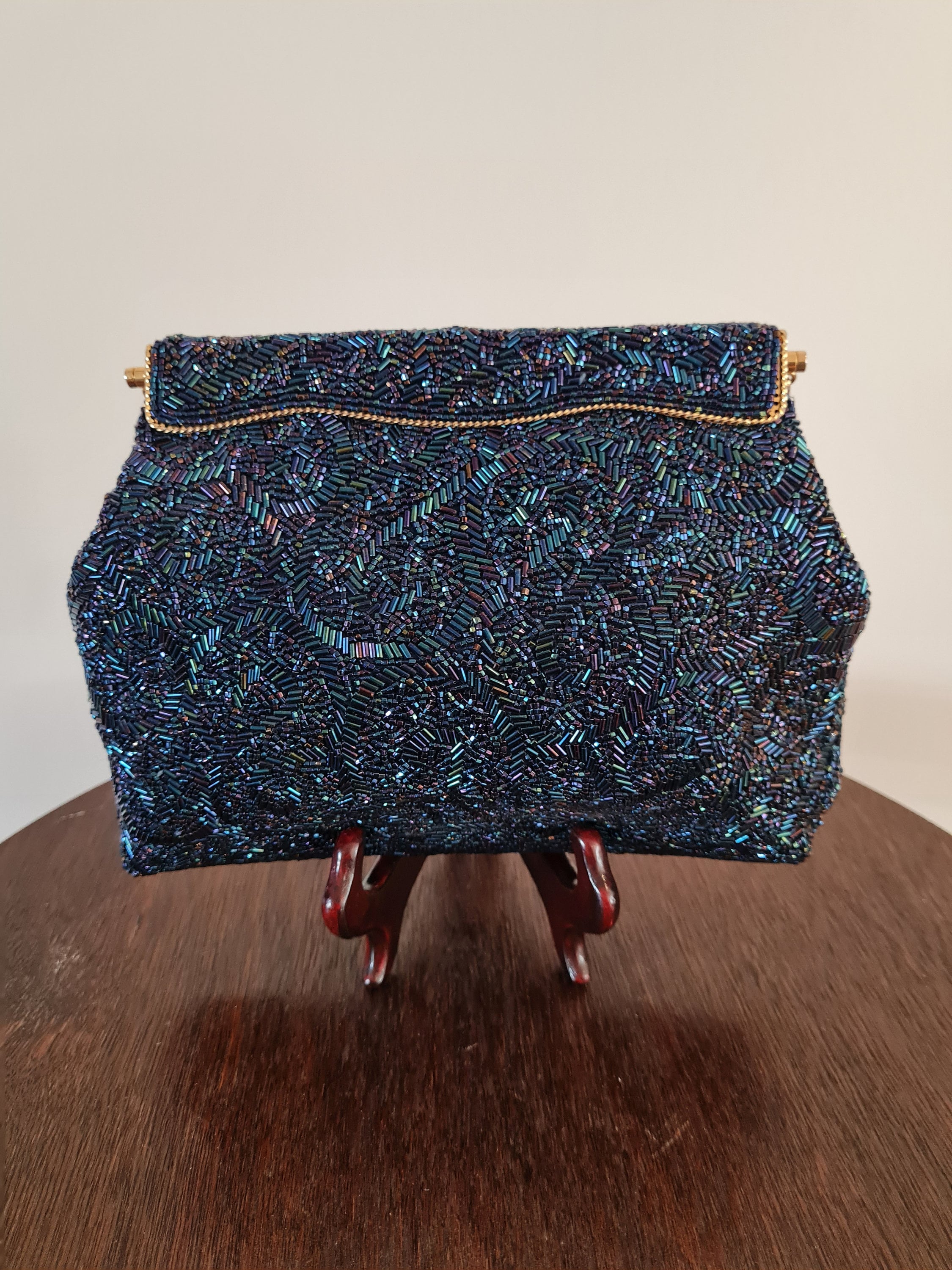 Navy beaded clutch hotsell