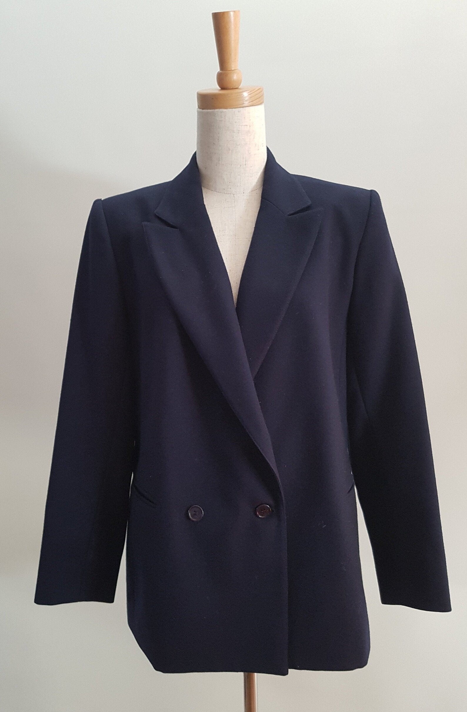 Fletcher Jones Navy Double Breasted Tailored Jacket. Fully Etsy