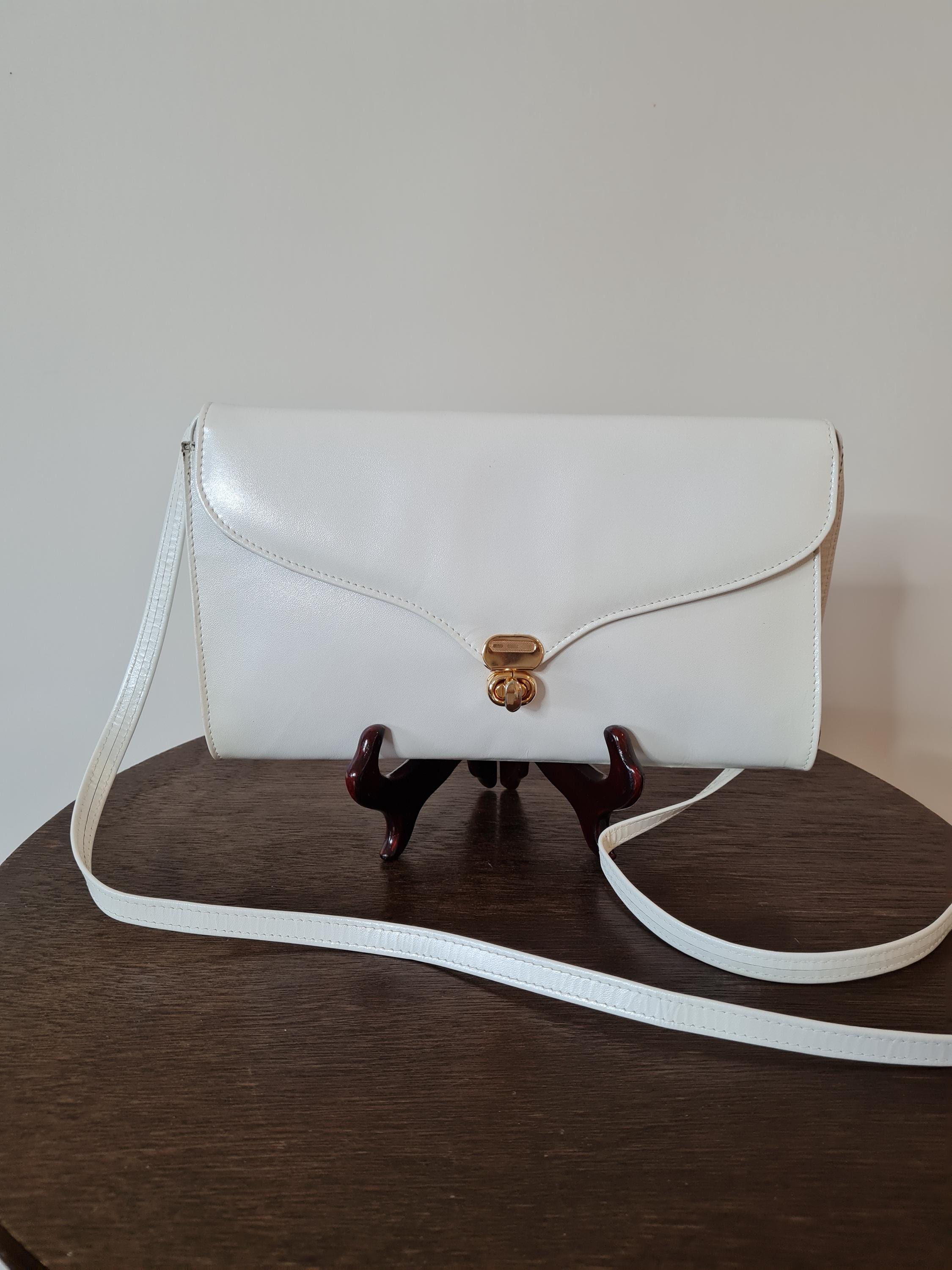 Vintage 80s Pearlised Leather Shoulder Bag - Jaques of Melbourne