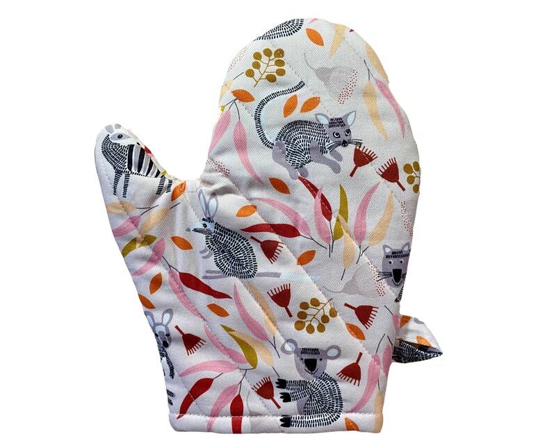 Oven Mitt Heatproof Quilted Australian Animals Kitchen Glove Etsy