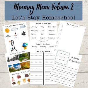 Morning Menu Bundle | Morning Binder | Morning Time Volume 2