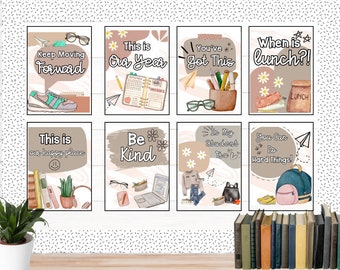 Studenten Vibes Klassenzimmer Dekor | Boho Klassenzimmer Dekor | Neutrales Klassenzimmer Dekor | High School Klassenzimmer Dekor | Mittelklasse Klassenzimmer Dekor