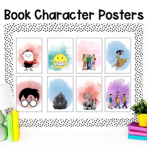 Book Character Posters for Upper Elementary | Middle School Book Character Posters | Classroom Decor | Library Decor