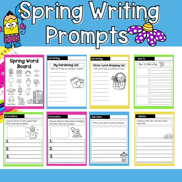 Spring Writing Prompts for Kids | Spring Writing | Writing Lessons