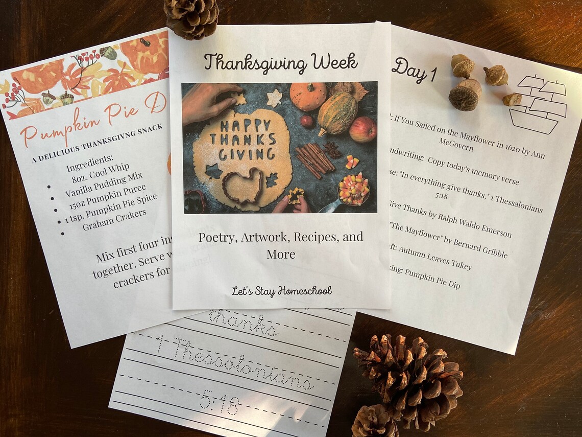 Thanksgiving Unit Study Thanksgiving Mini Unit - Etsy