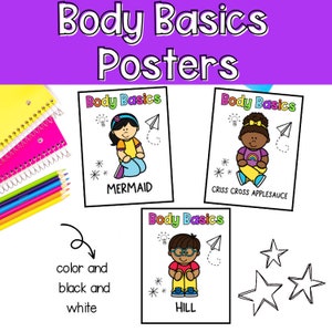 Body Basics Posters | How to Sit | 3 Ways to Sit | Classroom Management