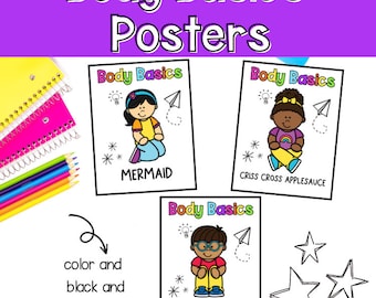 Body Basics Classroom Posters: How to Sit - 3 Ways (Digital Download)