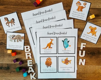 Brain Break Movement Cards For Kids | Brain Breaks | Sensory Resources
