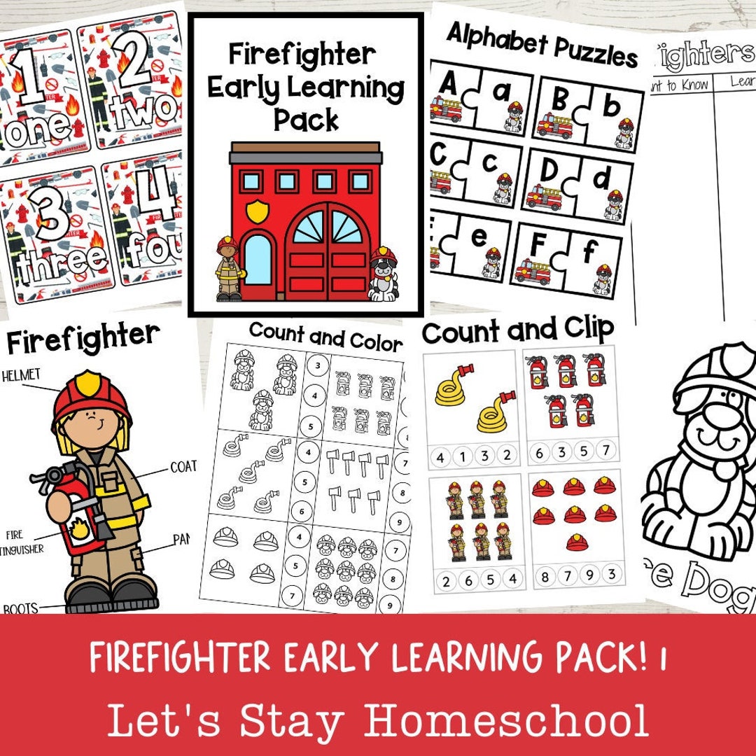 Firefighter Learning Pack | Firefighter Preschool Pack | Firefighter ...