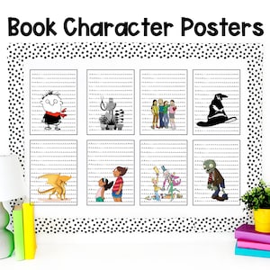 Book Character Posters for Upper Elementary | Middle School Book Character Posters | Library Decor | Classroom Decor
