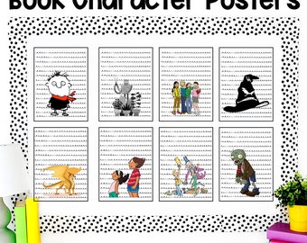 Bokkaraktärsaffischer för högstadiet | Bokkaraktärsaffischer för mellanstadiet | Biblioteksdekor | Klassrumsdekor