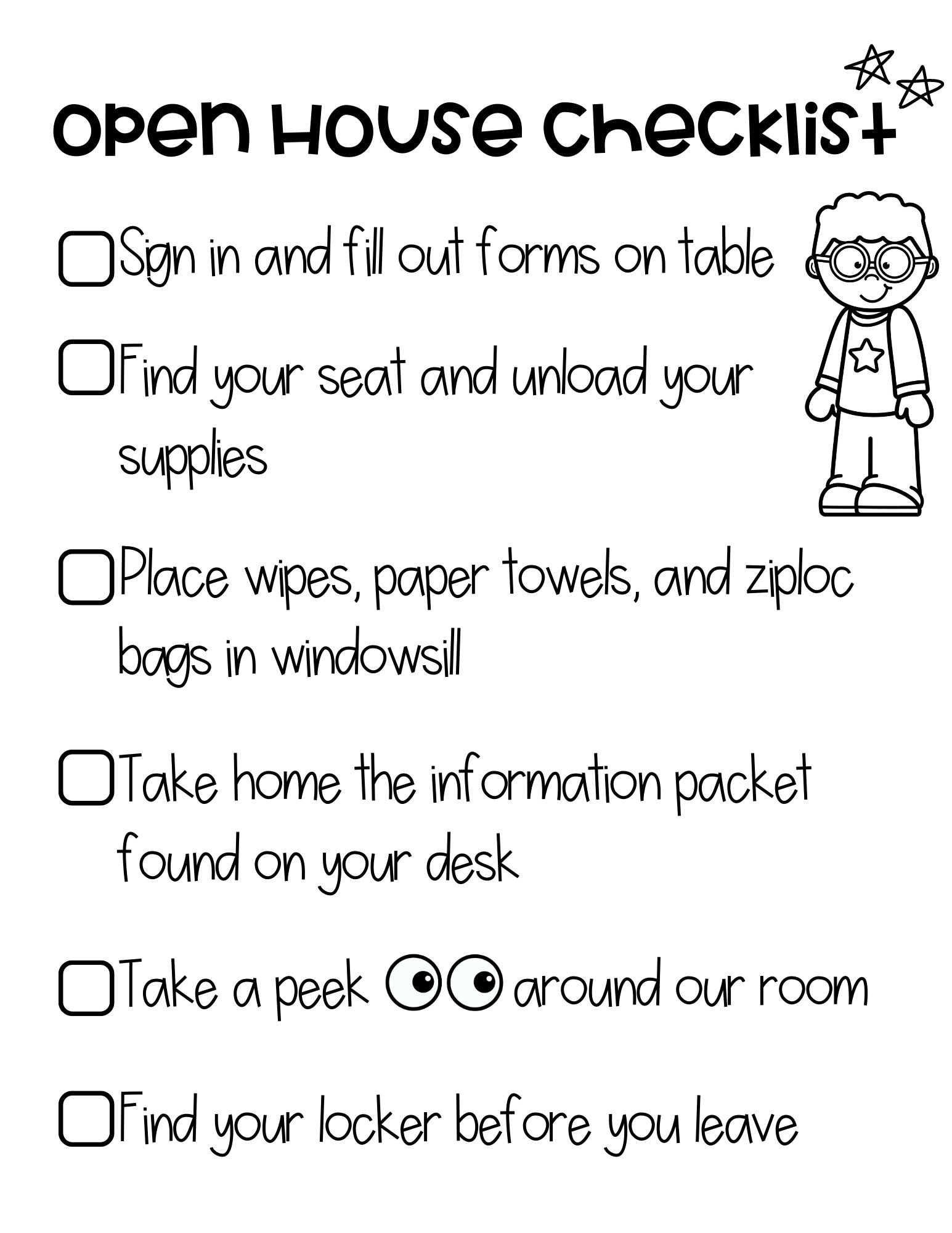 Meet the Teacher Open House Forms Back to School Forms Etsy