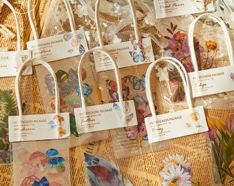 Flower and Nature Collection 15 pcs Large Stickers Set for Crafts, Journal, Scrapbook, Junk Journal Supply
