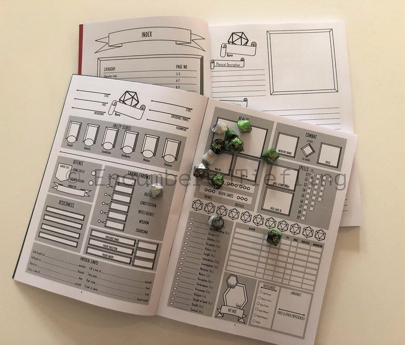 Dungeons &amp; Dragons Character Journal Large THERMAL BOUND | Etsy