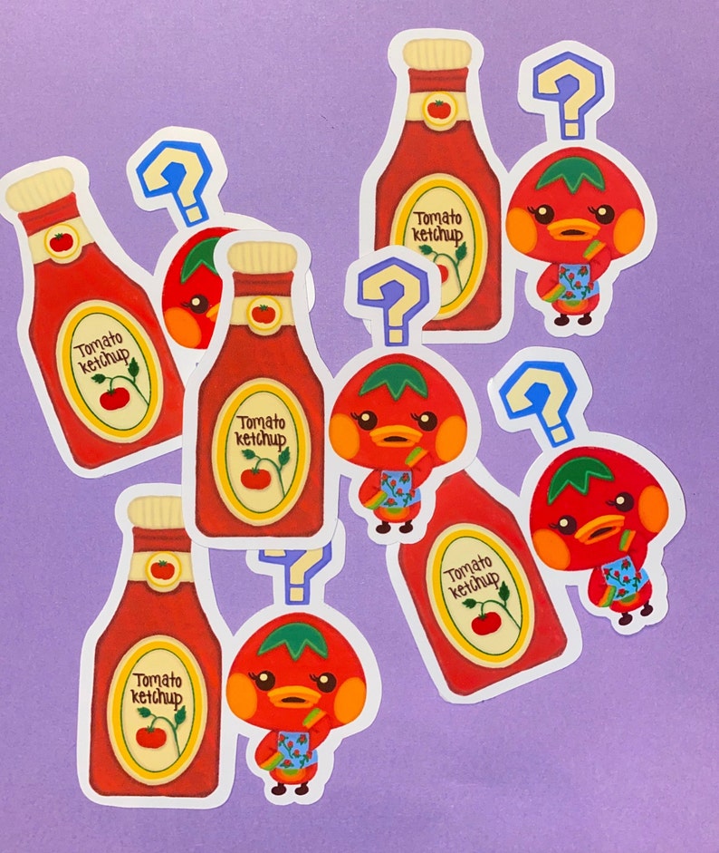 Ketchup Sticker Animal Crossing Villager Inspired Matte Glossy Etsy