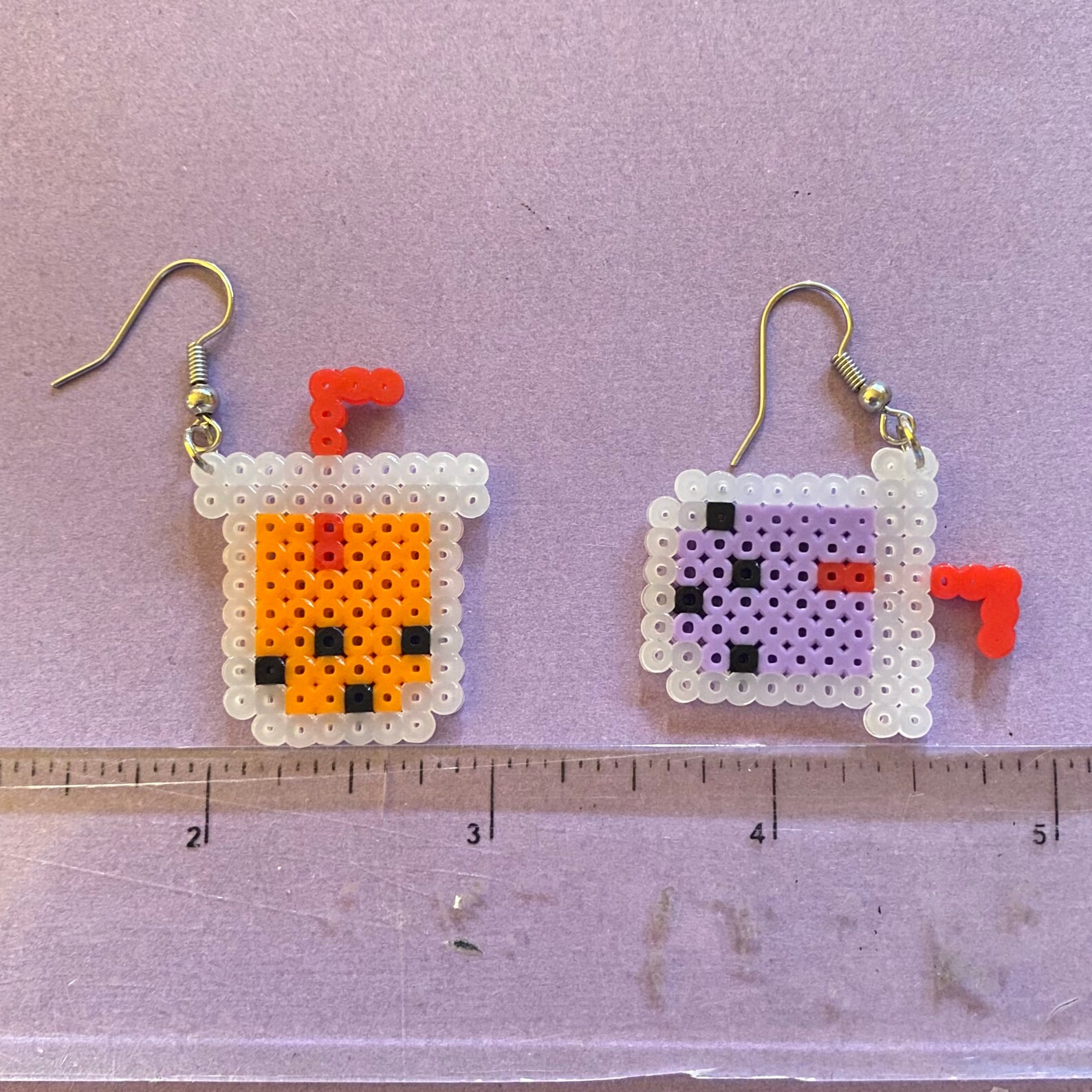Boba Tea Earrings Bubble Tea Perler Bead Charm Earrings Etsy