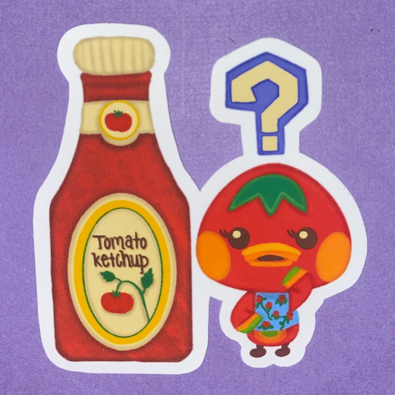 Ketchup Sticker Animal Crossing Villager Inspired Matte Glossy Etsy