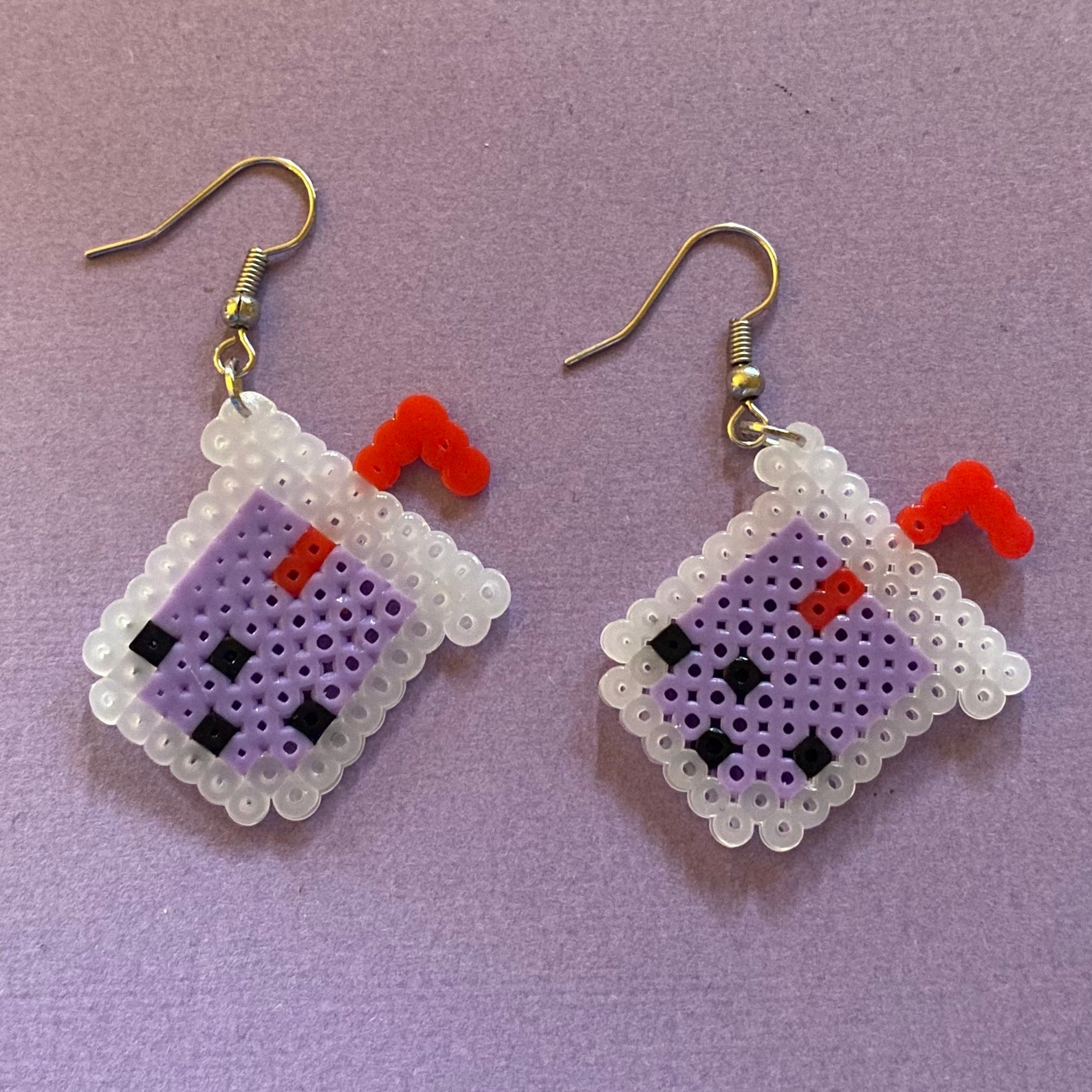 Boba Tea Earrings Bubble Tea Perler Bead Charm Earrings Etsy